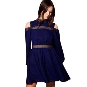 NWOT Acler 10 Navy Cold Shoulder Backless Mini Dress